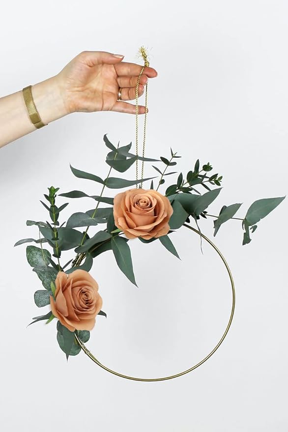 Artificial Rose Flower Artificial Flowers Flower with Long Stem Silk Roses Bouquet for Wedding Bridal Shower Party Home Decoration (Terracotta, 12 Pcs)
