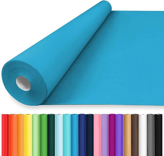 Vanhench 24"x1500"(125') Lake Blue Wrapping Paper for Birthday, Solid Color Art Kraft Craft Paper for Gift Wrapping, Bouquet Flower Crafts Packing Poster Bulletin Board
