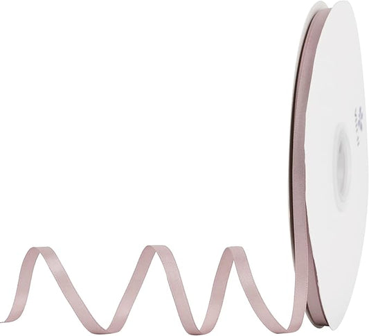 MEEDEE Dusty Rose Ribbon 1/4 Inch Dusty Rose Satin Ribbon Double Face Satin Gift Ribbons Crafts Ribbons for Gift Wrapping, Card Making, 100 Yards