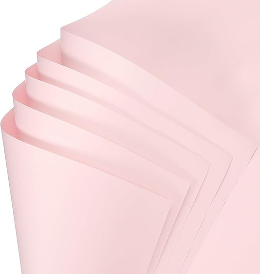 uxcell 60 Sheets Flower Wrapping Paper, 21.5" x 21.5" Waterproof Floral Bouquet Wrapping Papers Florist Supplies for Wedding Party Gift Packaging DIY Crafts, Light Pink