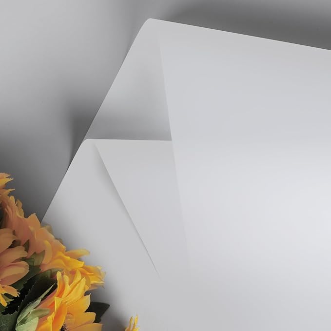 NESCCI 20 Sheet Flower Wrapping Paper - Waterproof Floral Bouquet Wrapping Paper, Florist Supplies Packaging Paper for Wedding Birthday Gift DIY (Gradient White)