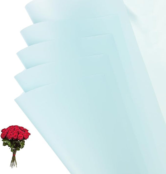 PATIKIL 22.8 x 22.8 Inch Flower Wrapping Paper, 20 Pcs Iridescent Double Sided Florist Bouquet Packaging Waterproof Florist Supplies DIY Crafts Gift Packaging Gift Box Wedding, Blue