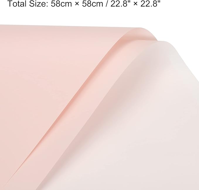 MECCANIXITY 20 Pcs Double Sided Color Flower Wrapping Paper Pink+White 22.8"x22.8" Waterproof for Florist Bouquet Supplies, DIY Crafts, Gift Box Packaging