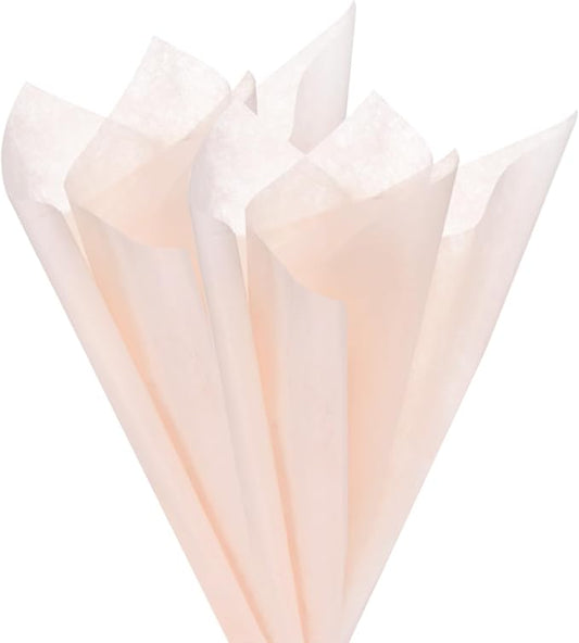 M METERXITY 38-Sheet Korean Cotton Wrapping Flower Paper, 11.8 Inch Waterproof Floral Wrapping Cotton Paper for Bouquets/Gift Packaging [Nude Pink]