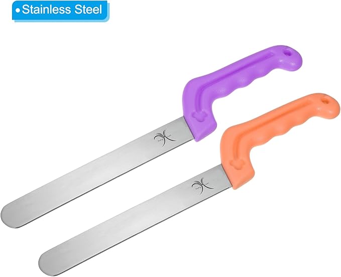 PATIKIL Floral Foam Knife, 1 Set/2Pcs Florist Professional Cutting Knife for Flower Foam Block Cake, Purple/Yellow