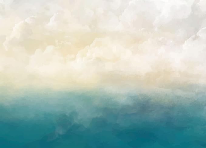 Abstract Wallpaper Ocean Landscape Sky Clouds and Stormy Sea Wall Mural for Bedroom Living Room(Not Self-Adhesive)