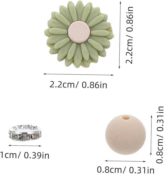 OSALADI Flower Beads DIY Bracelet Making Kit for Round Spacer Loose Beads in Stable Vibrant Colors Cute Floral Charms for Handmade Jewelry Crafting