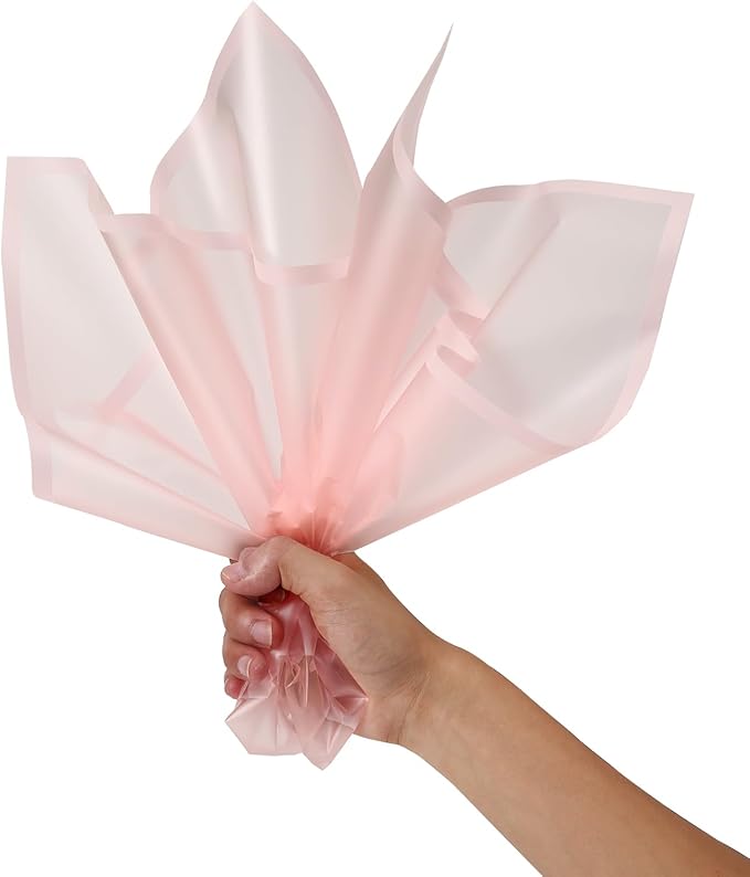 HYSSINOWRAP20 sheets flower wrapping paper. Flower packaging bouquet wrapping paper., 22.8 * 22.8 inches (PINK)