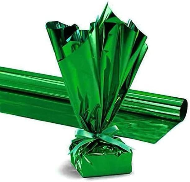 PMU Gift Wrap Mylar Roll Metallic Green 2-sided, 48 Inches X 100 Ft Roll 1.4 Mil Highly Reflective Mylar Film, Great for Gifts, Birthdays, Christmas, Baskets, Arts & Crafts