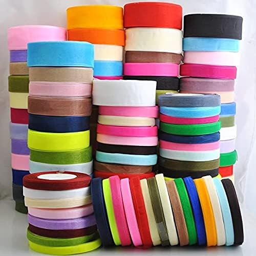 Chenkou Craft Solid Organza Ribbon Assorted 50 Yards 1 Roll Craft Bow Party Decoration Packing Ribbons (Red, 3/8"(10mm))
