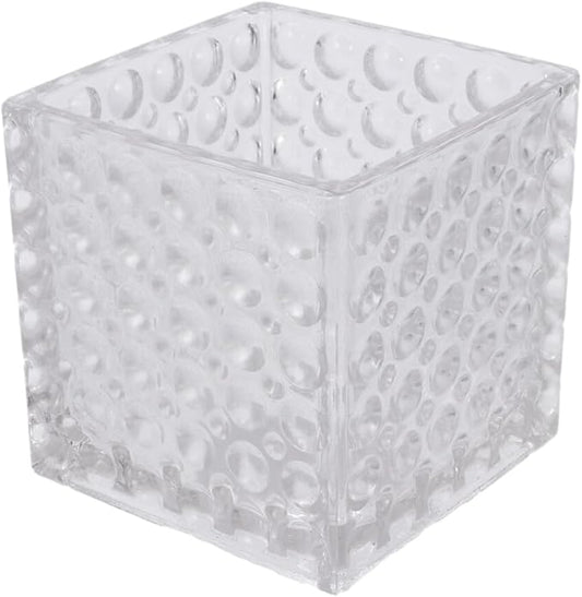 Angoily Transparent Square Glass Flowerpot Cube Shape Hydroponic Vase for Home Office Decoration Elegant Small Planter Pot Pure Material Easy to Clean