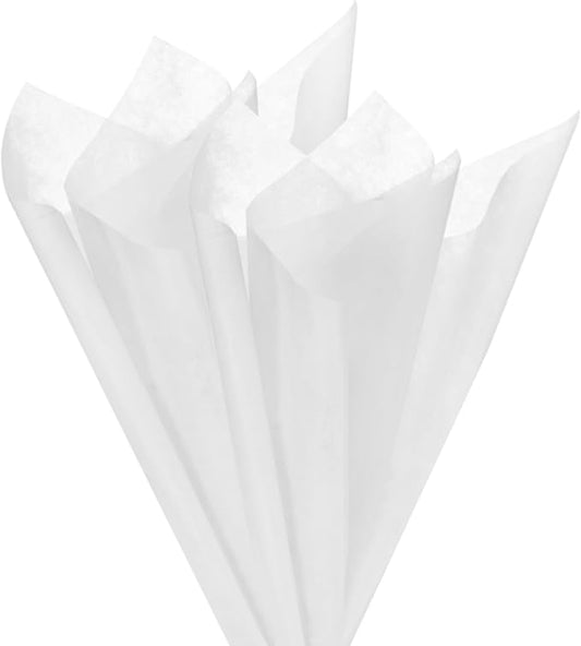 M METERXITY 114-Sheet Korean Cotton Wrapping Flower Paper, 11.8 Inch/ 30cm Waterproof Floral Wrapping Cotton Paper for Bouquets/Gift Packaging [White]