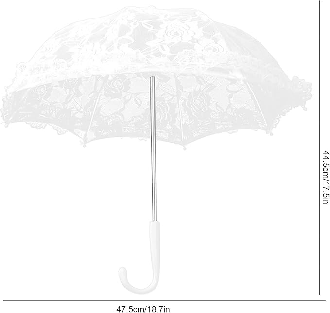 Hilitand Lace Umbrella White Embroidery Fashion Romantic Wedding Party Photography Decoration Umbrella Lightweight Mesh Parasol Lace Umbrella