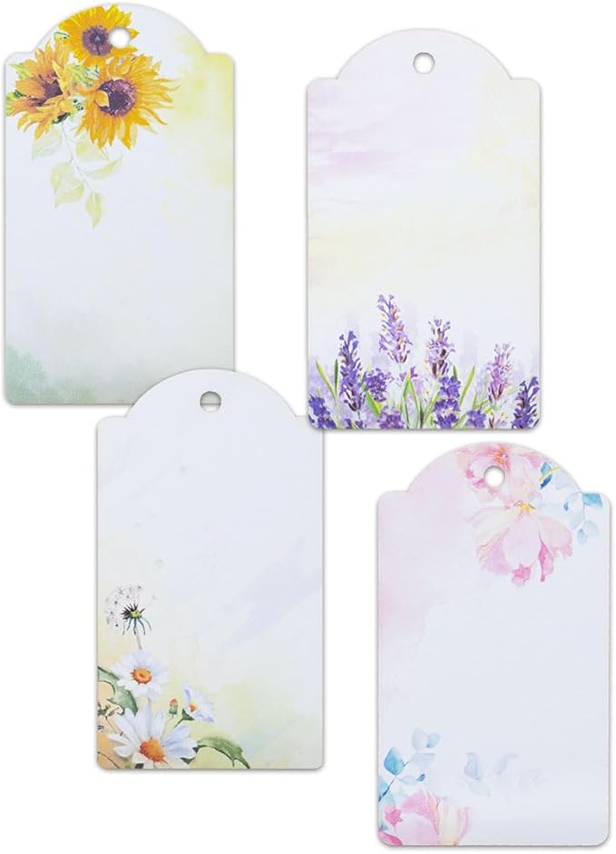 Summer-Ray 48pcs in 4 Designs Adorable Medley Floral Gift Tags for All Occasions