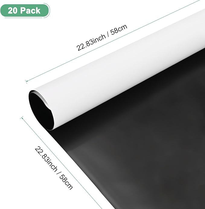M METERXITY 20 Sheets Flower Wrapping Paper Bouquet, 23 Inch Double-Sided Black & White BOPP Waterproof Floral Wrapping Paper Flower Packaging DIY for Wedding/Party/Gift Bouquet Wrap Paper