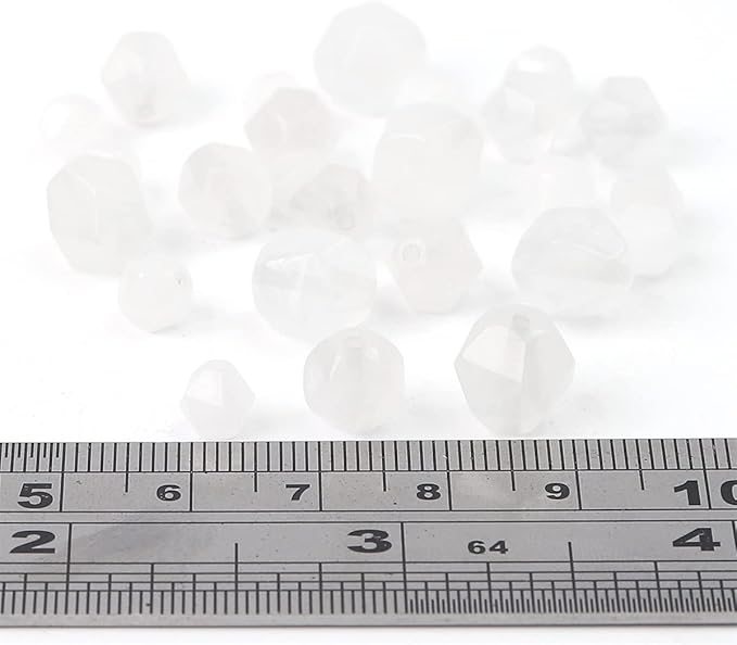 Faceted Natural White Agate Stone Round Beads 10mm 36cm/Strand for Jewelry Making