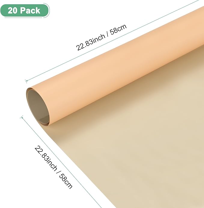 M METERXITY 20 Sheets Flower Wrapping Paper Bouquet, 23 Inch Double-Sided Dark Brown & Orange BOPP Waterproof Floral Wrapping Paper Flower Packaging for Wedding/Party/Gift Bouquet Wrap Paper