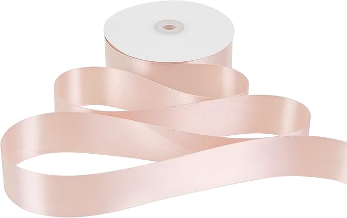 MEEDEE Rose Gold Satin Ribbon 1-1/2 Inch Rose Gold Ribbon Lux Double Faced Satin Ribbons by 50 Yards Polyester Satin Ribbons for Crafts, Wedding, Flower Bouquet, Holiday Decorating