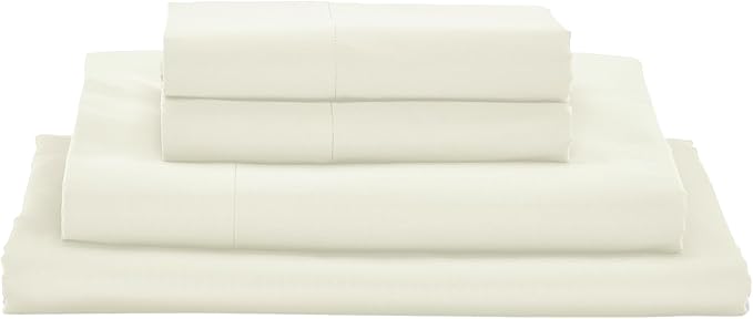 MyPillow Giza Dreams Bed Sheets, 100% Certified Giza Egyptian Cotton, Deep Pocket, Sateen Weave [RV Queen, Ivory]