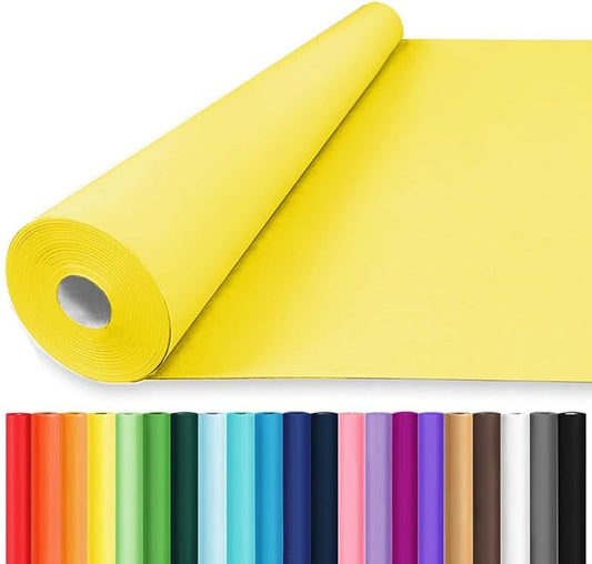 Vanhench 24"x1500"(125') Yellow Wrapping Paper for Birthday Wrapping, Solid Color Kraft Paper for Gift Wrapping, Birthday, Bouquet Flower Art Crafts Packing Poster Bulletin Board