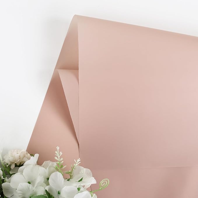 NESCCI 20 Sheet Flower Wrapping Paper - Waterproof Floral Bouquet Wrapping Paper, Florist Supplies Packaging Paper for Wedding Birthday Gift DIY (Lotus Pink)