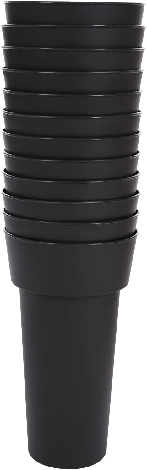 Flower Display Stand with 12 Pcs Buckets 3 Layers Metal Plant Stand Plant Cart Shelf Flower Bucket Rack Stand for Indoor Florist Garden Patio (Gold Stand-Black Round Buckets)