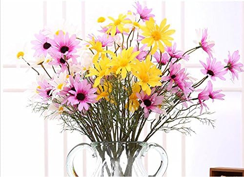 10pcs Artificial Daisy Flowers Flower Arrangements for Home Hotel Office Wedding Party Garden Craft Art Decor Each Approx 21" High No Vase Yellow