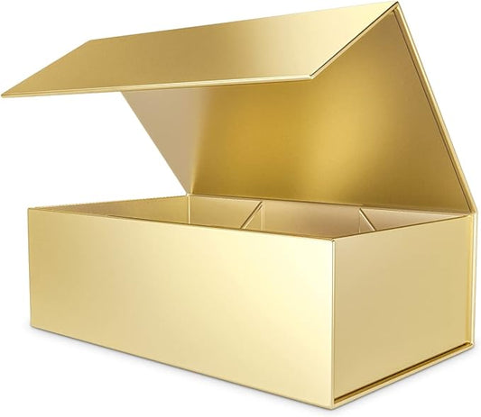Gift Boxe Gold with Magnetic Closure Lid 12" X 6" X 4" Gift Boxes for Presents,Luxury for Gift Packaging, Bridesmaid Gifts Box, Magnetic Gift Box for Gifts, Cute Box,Birthday Gift box