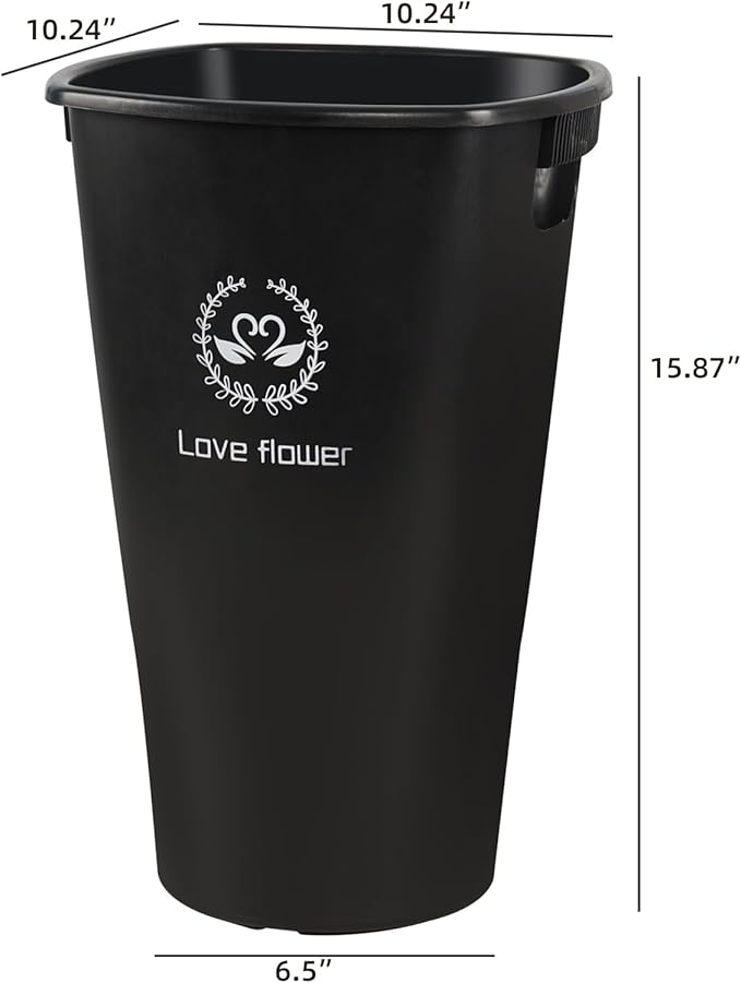 4-Pack 16 Inch Plastic Flower Buckets for Flower Bar, Plastic Vases Flower Display Buckets, Black