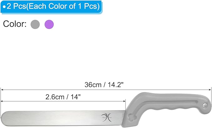 PATIKIL Floral Foam Knife, 1 Set/2Pcs Florist Professional Cutting Knife for Flower Foam Block Cake, Grey/Purple