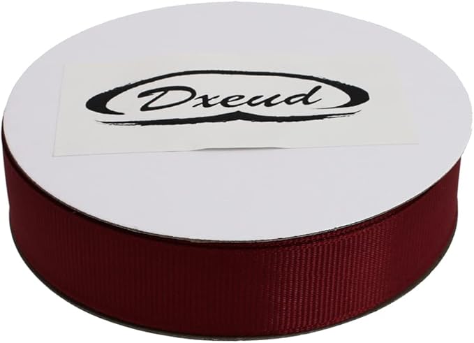 Solid Grosgrain Ribbon 25 Yard Each Roll 100% Polyester Woven Edge (3/4", Dark Red)