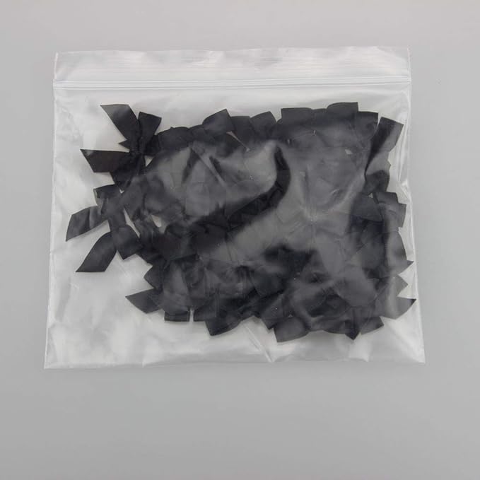 7Rainbows 50pcs Boutique 1.5" Black Satin Ribbon Mini Bows for Craft Sewing Scrapbooking Wedding and Gift Wrapping