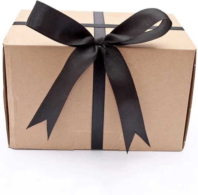 LIUYAXI Black Double Faced Satin Ribbon, 2" X Continuous 25 Yards, Ribbons Perfect for Gift Wrapping Wedding Bouquet Decor DIY Craft Bow Making & Other Projects