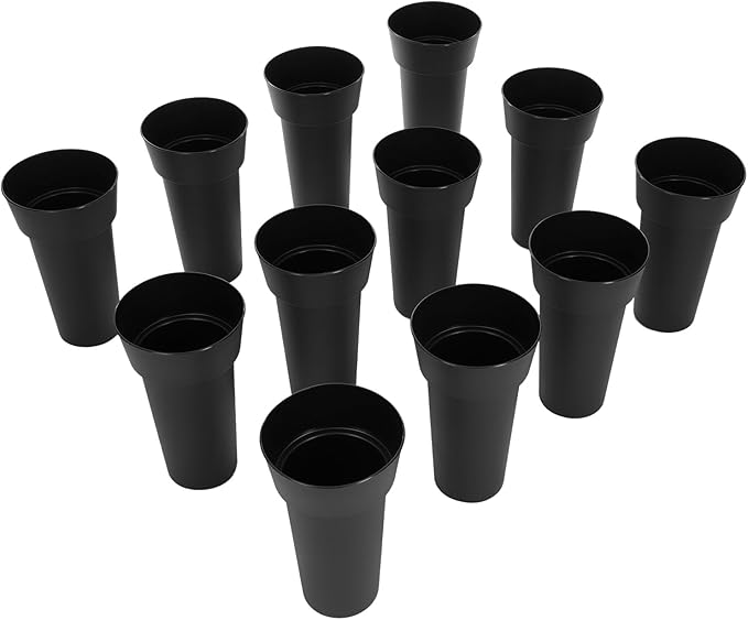 Flower Display Stand with 12 Pcs Buckets 3 Layers Metal Plant Stand Plant Cart Shelf Flower Bucket Rack Stand for Indoor Florist Garden Patio (Black Stand-Black Round Buckets)