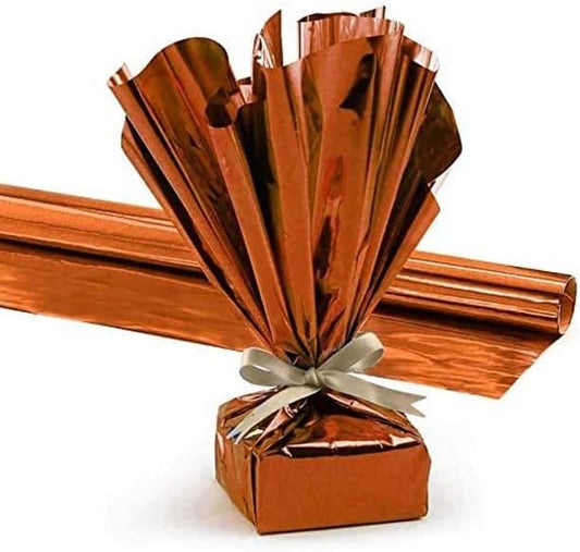 PMU Gift Wrap Mylar Roll Metallic Orange 2-sided, 48 Inches X 25 Ft Roll 1.4 Mil Highly Reflective Mylar Film, Great for Gifts, Birthdays, Christmas, Baskets, Arts & Crafts