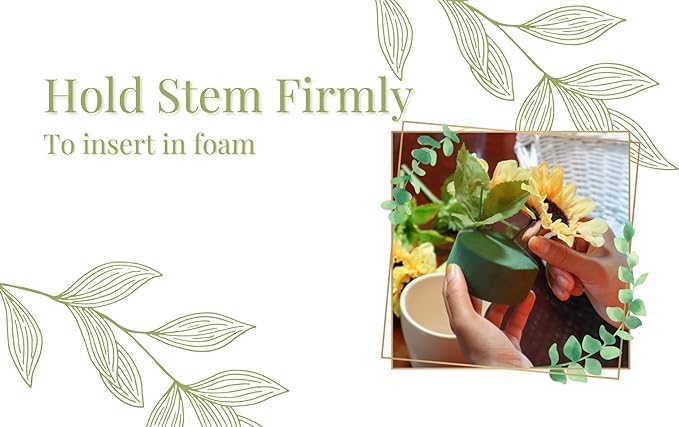 Pack of 6 FLOFARE Round Floral Foam Blocks for Fresh and Artificial Flowers, Each (4.5" X 1.5"), Dry & Wet Green Flower Foam for Flower Arrangements & Flo