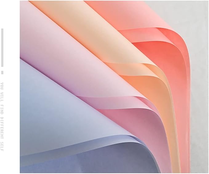 FWSA WRAPS Pink Korean Style Fresh Flower Wrapping Paper 105g Thick Matt Art Craft Floral Paper Bouquet Gift Packaging Supplies Multi Colors (Color 22 (Light Pink))