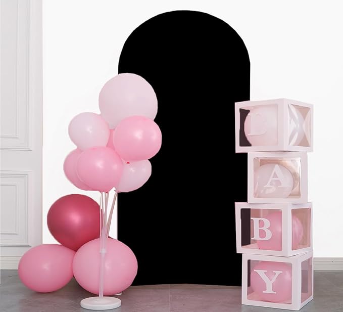 6FT Black Wedding Arch Cover, JFDYDM 6FT Arch Backdrop Cover, Black Arch Backdrop Covers for Wedding Birthday Party Celebration Decoration
