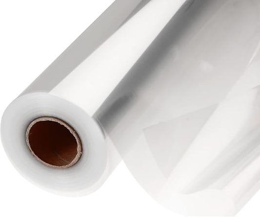 GcFoir Clear Cellophane Wrap Roll 34.5" Wide x 220 Ft Long, 3 Mil ThickPlastic Transparent Cello Wrapping Paper for Gift Baskets, Flower Bouquets, Large Cellophane Sheets for Arts & Crafts Food Safe