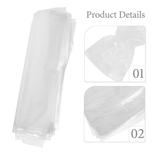 50Pcs Flower Bags, 9.8x5.9in Bouquet Water-retaining Bag, PE Bouquet Flower Water, Transparent -retaining, Rose Packaging for Arrangement