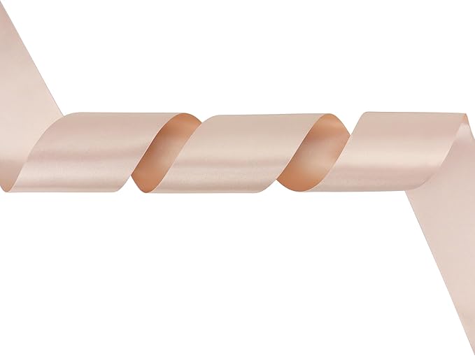 MEEDEE Rose Gold Satin 3 Inch Ribbon Lux Double Faced Satin Ribbon Christmas by 10 Yards Tree Ribbons Rose Gold Ribbons for Christmas Tree, Weddings, Flower Bouquet