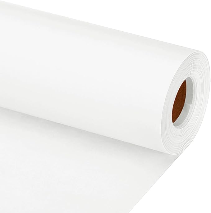 PATIKIL Wrapping Paper, 15"x800"(66') Bulletin Board Paper Roll Kraft Paper Roll Construction 80GSM for Shipping Packing Gift Wrapping Craft Flower Bouquet Christmas, White