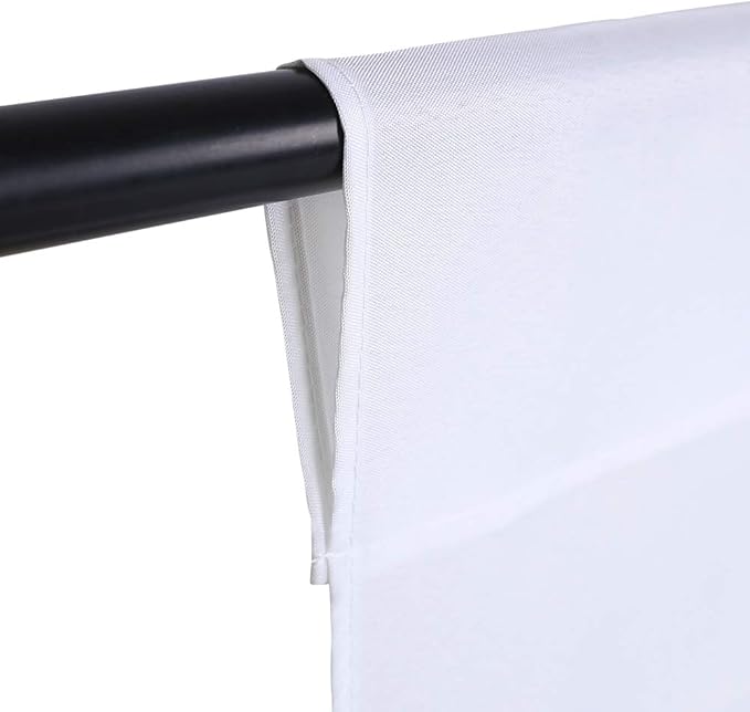 GFCC 8FTX10FT White Backdrop Background for Photography Photo Booth Backdrop for Photoshoot Background Screen Video Recording Parties Curtain