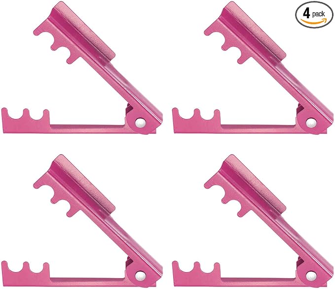HARFINGTON 4pcs Rose Thorn Stripper Tool 5.5" Metal Flower Thorn Leaf Remover Flower Stem and Leaf Stripping for Gardening Home Florist Arrangement, Pink