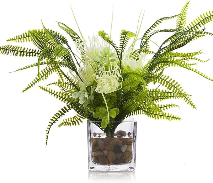 EnovaFloral Cube Glass Vase, 5x5 Inch Square Glass Vase - Floating Candle Holder for Wedding Centerpieces and Home Office Decor
