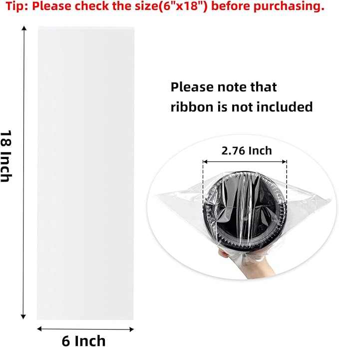 Morepack Cellophane Bags for Wine Bottles,6x18 Inches 50Pcs Clear Wine Gift Cello Bags With Twist Ties (Flat, No Gusset)