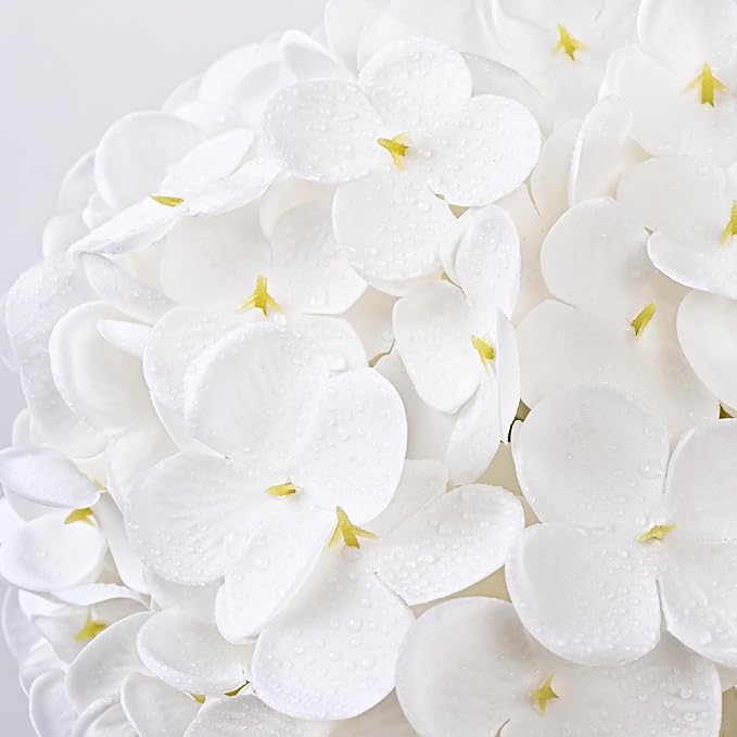 4 Pcs White Hydrangea Artificial Flowers, Latex Real Touch Hydrangea Flowers, 19.6'' Full Faux Hydrangea Flowers Fake Flowers for Home Decor Party Wedding Centerpiece Bouquet Floral Arrangements
