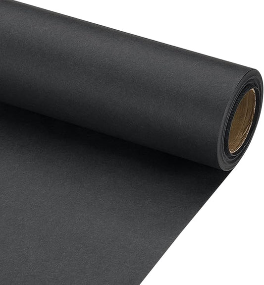 PATIKIL Wrapping Paper, 15" x 300"(25') 70 GSM Craft Paper Roll Kraft Packing Paper for Poster Bulletin Board, Gift Wrapping, Black