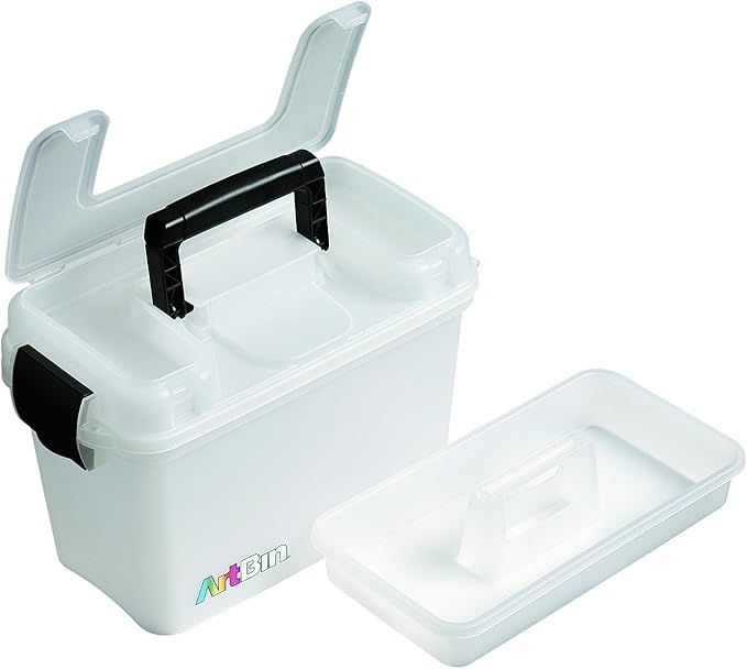 ArtBin 8408AB Sidekick Carrying Case, Portable Art & Craft Organizer with Handle, [1] Plastic Storage Case, Translucent, 8408AB