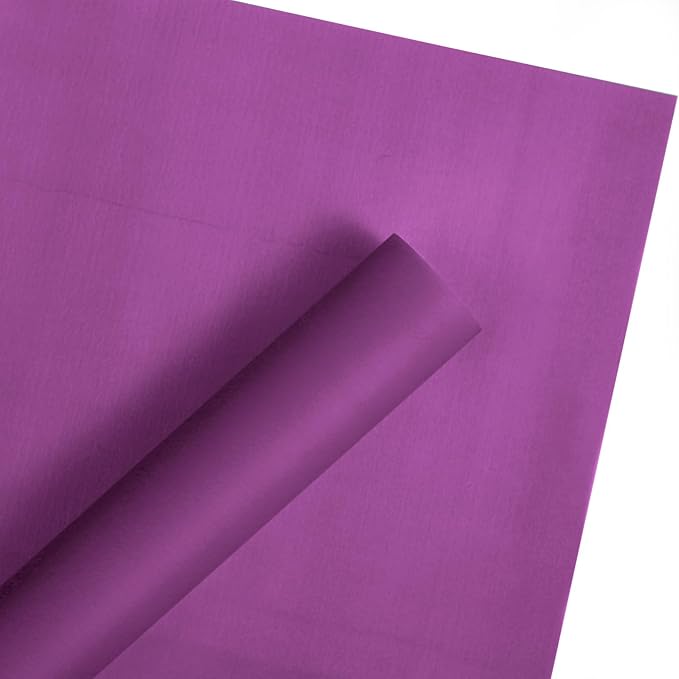 WRAPAHOLIC 20 Sheets Flower Wrapping Paper - 22.4 x 22.4 inch Pure Dark Purple Color Water-Resistant Floral Bouquet Wrapping Paper, Florist Supplies Packaging for Wedding Birthday Gift DIY